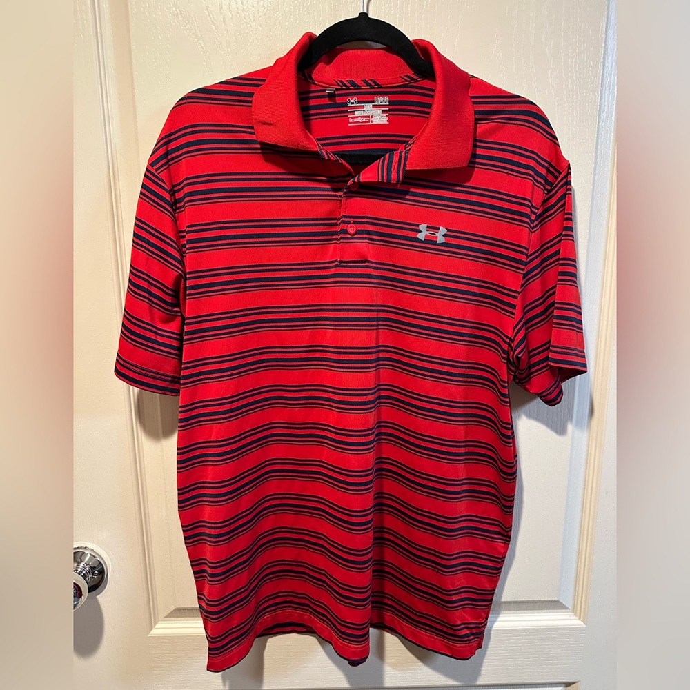 Under Armour HeatGear Red&Blue Polo- Large